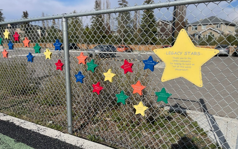Current legacy stars on the fence at Dr Roberta Bondar School